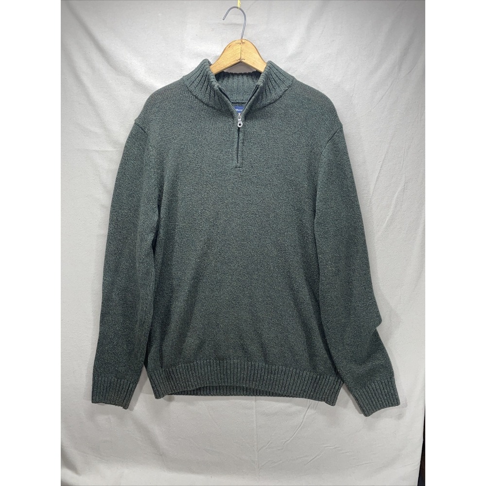 Croft & Barrow Men's Large Green Pullover Sweater Sweatshirt - Cotton Blend